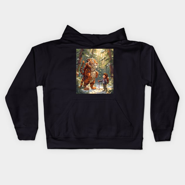 Calvin and Hobbes Detail Kids Hoodie by QuickMart